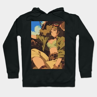 Steampunk Vintage 90s Anime Girl Hoodie